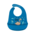 SIMED Silikónový podbradník s vreckom, Blue Dinosaur