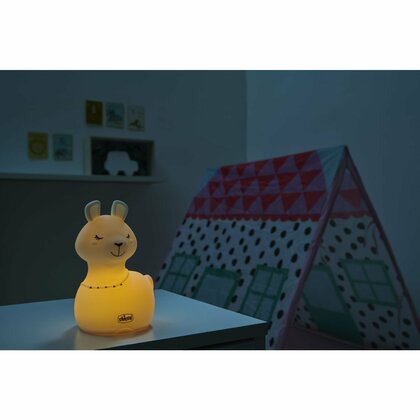 Chicco SOFT LAMP,  Nočné svetielko zo silikónu  - Lama