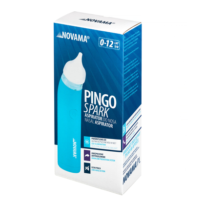 NOVAMA Pingo Spark Blue Nosová odsávačka s osvetlenou špičkou, modrá