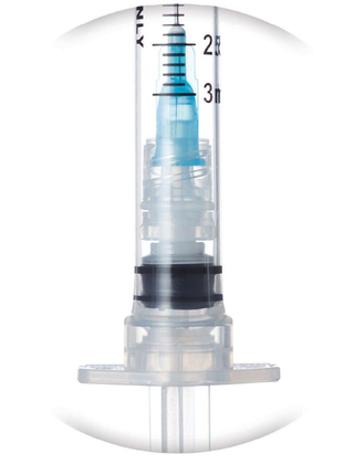 SOL-CARE Sicherheits-Spritze mit einem Volumen von 20 ml und Luer-Lock-Spitze, 100 Stück