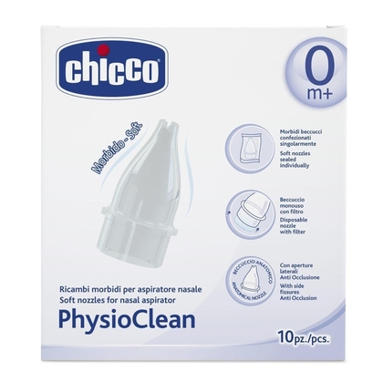 Chicco Austauschbare Tipps für PhysioClean Schleimextraktor, 10 Stück