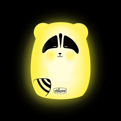 Chicco SOFT LAMP, Silikon-Nachtlicht - Waschbär