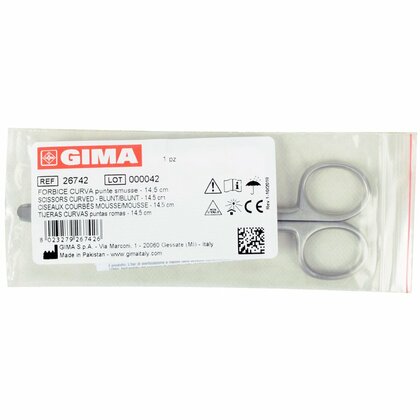 GIMA Chirurgické nožnice s tupým hrotom, 14,5cm