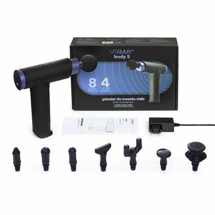 VITAMMY BODY 5, Masážna pištoľ na telo, čierna/fialová
