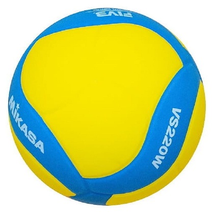 Mikasa VS220W Junior-Volleyball, gelb/blau, groß. 5