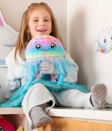 Dream Beams - Svietiaci plyšák/vankúšik, Chobotnička Juliana, 18cm