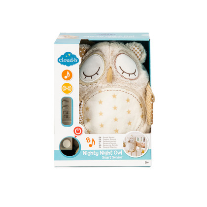 Cloud b® Nighty Night Owl Smart Sensor™-Plyšová hračka/Zvieratko s melódiou- Sova, 0m+