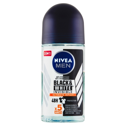 NIVEA Men Black &amp; White Invisible Ultimate Impact Ball Antitranspirant, 50 ml