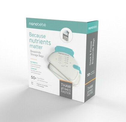 Nanobébé Vrecká na uskladnenie materského mlieka / potravín - 50 ks