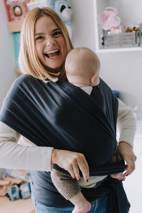 BOBA Wrap Šatka na nosenie detí, organická tmavošedá