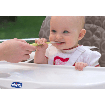 Chicco Mäkká silikónová lyžička, zelená, od 6m+