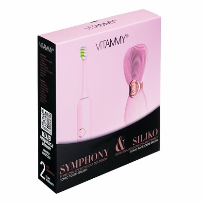 VITAMMY SYMPHONY & SILIKO SET Sonická zubná kefka a kefka na tvár, darčeková sada