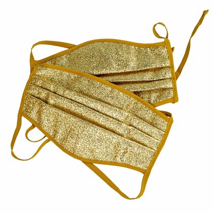 Schutzhalbmaske mit 3 Schichten, Gold, groß, 2 Stk