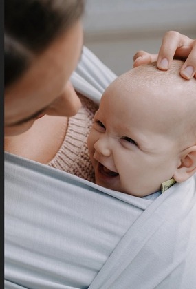 BOBA Wrap Gyerek hordozó sál, világosszürke