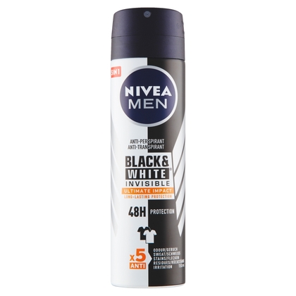 NIVEA Men Black &amp; White Invisible Ultimate Impact Antitranspirant-Spray, 150 ml