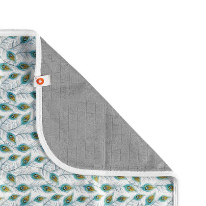 XKKO Wickelauflage, 50x70 - Pfauenfedern