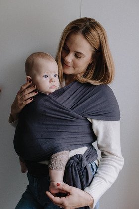 BOBA Wrap Šatka na nosenie detí, organická tmavošedá