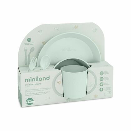 Miniland Dolce 5 részes étkészlet gyerekeknek, kerek, menta színű
