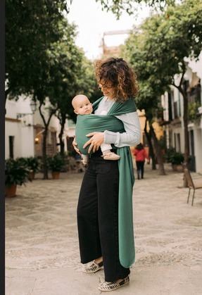 BOBA Wrap Bio Šatka na nosenie pre bábätká, zelená