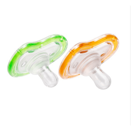 MUNCHKIN LATCH Set silikonových dudlíků, od 0m+, 2ks, zelená/oranžová