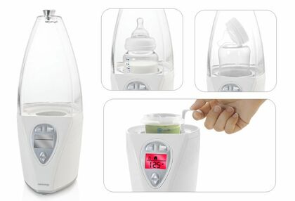 Miniland Ohrievač fliaš a sterilizátor s displejom do domu a auta - strieborný