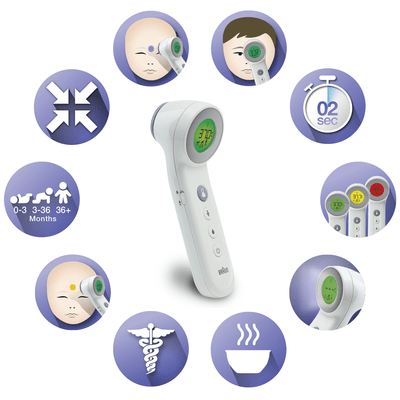 BRAUN BNT400 čelový bezdotykový teplomer s "AGE Precision" systémom, čierny