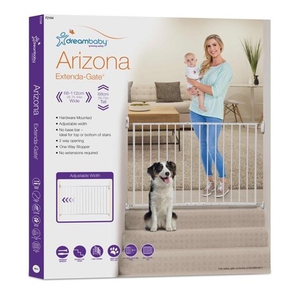Dreambaby Sicherheitstor Arizona (Breite 68-112 cm x Höhe 68 cm) Weiß