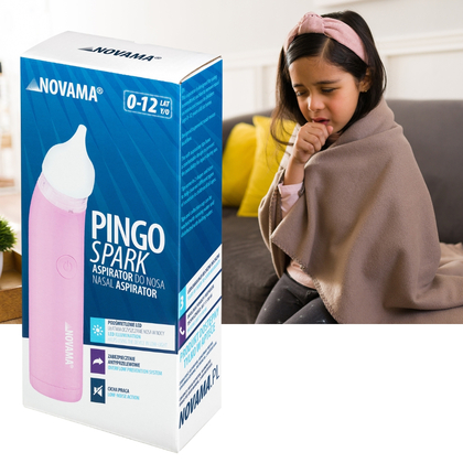 NOVAMA Pingo Spark Pastel Pink Nosní odsávačka s osvětlenou špičkou, růžová