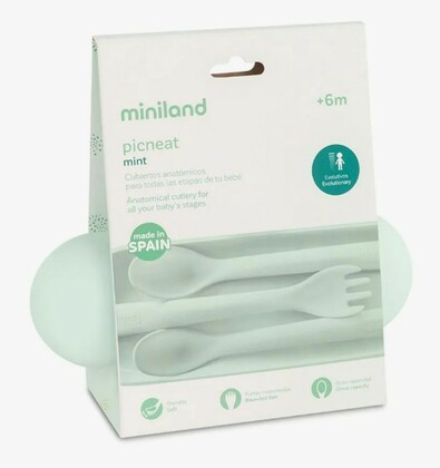 Miniland Dolce Sada příborů pro děti, mátová