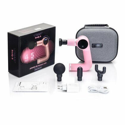 VITAMMY BODY 6, Ľahká a bezpečná samomasážna pištoľ na telo, ružová