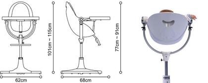 Bloom Vložka ke židli Fresco Chrome, malá a velká, stříbrná