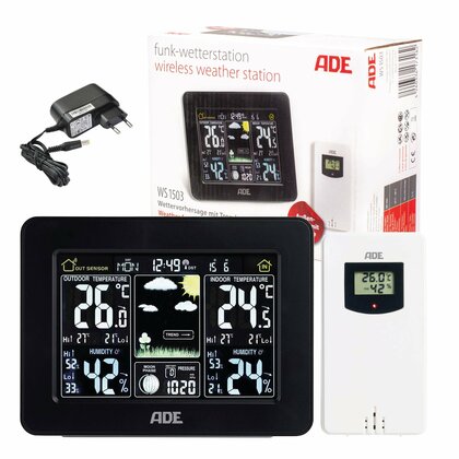 ADE WS1503 Multifunkčná, digitálna meteostanica s ukazovateľom teploty