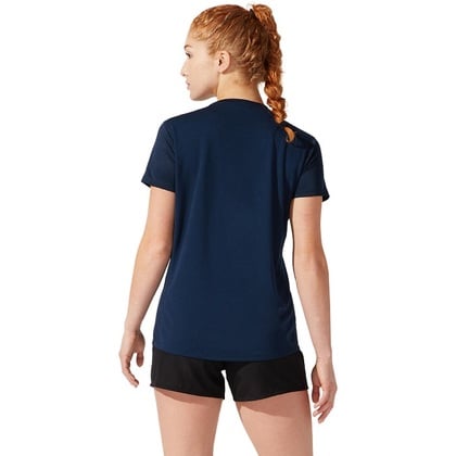Asics Core SS TOP Damen-Sportshirt mit kurzen Ärmeln, blau, Gr XS