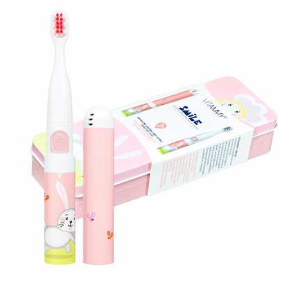 VITAMMY SMILE dětský sonický zubní kartáček, zajíček + Vitammy Smile Watch, růžové