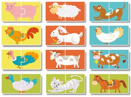 DoDo Puzzle Duo Haustiere 12x2 Teile