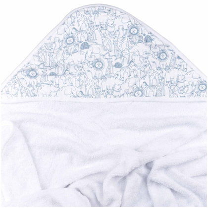 XKKO BMB Bambusová froté osuška s kapucí, 90x90 - Safari W/Mountain Spring