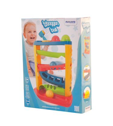 Miniland Farebná dráha s loptičkami a kladivkom, 12m-3r