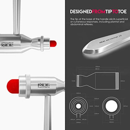 MDF TROMNER 555, Neurologické kladívko, stříbrná/červená
