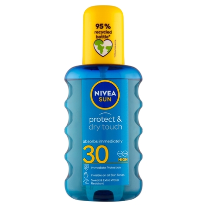 NIVEA Sun Protect &amp; Dry Touch unsichtbares Bräunungsspray von 30, 200 ml