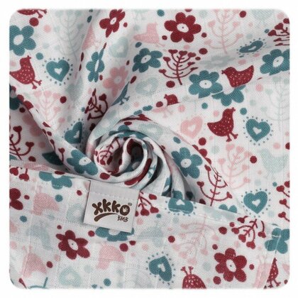 XKKO BMB Bambusová plienka Flowers&Birds Girls, 70x70, MIX 3ks
