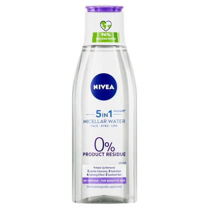 NIVEA MicellAir 5 az 1-ben Nyugtató, parfüm nélküli micellás víz érzékeny bőrre, 200 ml