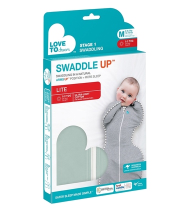 Love To Dream Swaddle UP Lite-Zavinovačka, veľkosťXS, olivegreen,  FÁZA 1, 0-1m, 2,2-3,8kg