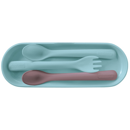 Miniland Terra Set Kinderbesteck - ergonomisch, blau