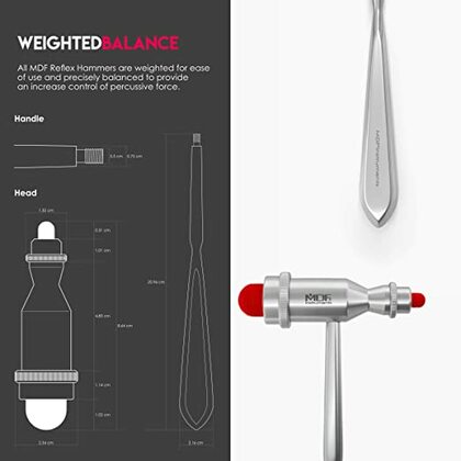 MDF TROMNER 555, Neurologické kladívko, stříbrná/červená