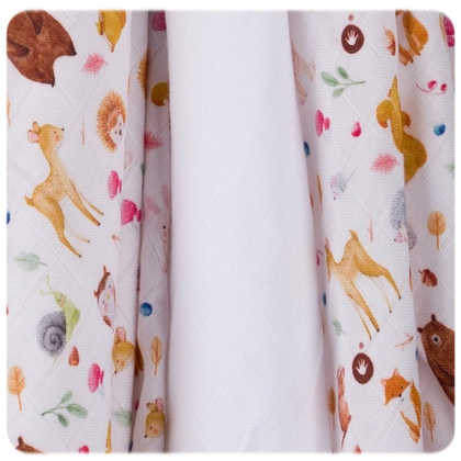 XKKO BMB Bambusová plienka, Digi - Wild Forest MIX, 3ks, 70x70