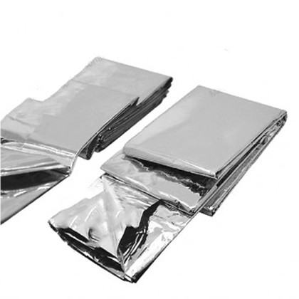 CARINE Nouzová deka, záchranná fólie, 210X160cm stříbrná /karton 200ks