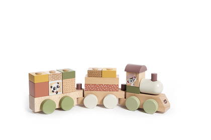 Tiny Love, Holzeisenbahn mit Blöcken – Boho Chic, 18 Monate bis 3 Jahre