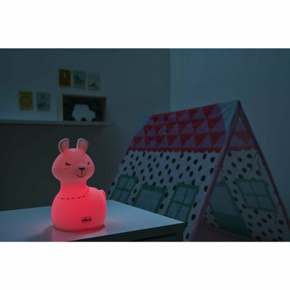 Chicco SOFT LAMP,  Nočné svetielko zo silikónu  - Lama