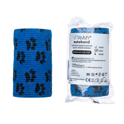 VITAMMY Autoband Samolepiaca bandáž s potlačou labky, modrá, 10cmx450cm