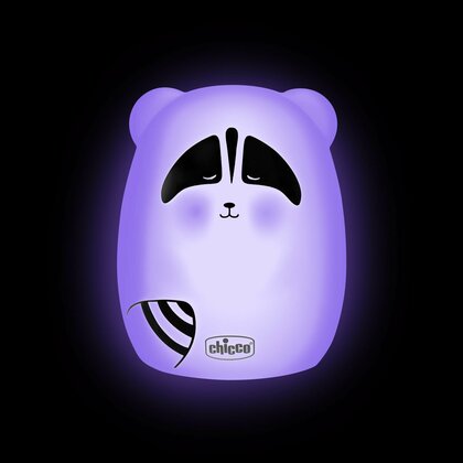 Chicco SOFT LAMP, Silikon-Nachtlicht - Waschbär